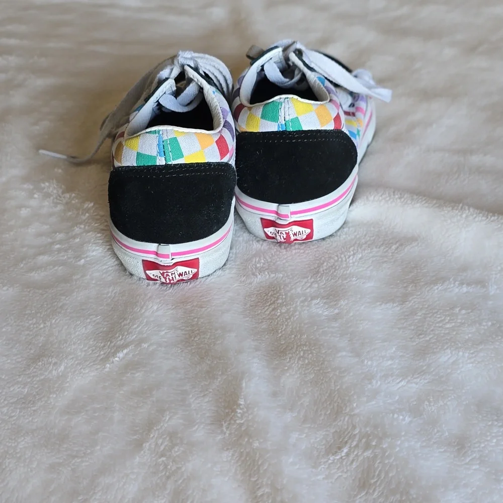Vans Old Skool Rainbow‎ Checkerboard Skate Sneakers 1.5  Shoes Kids
